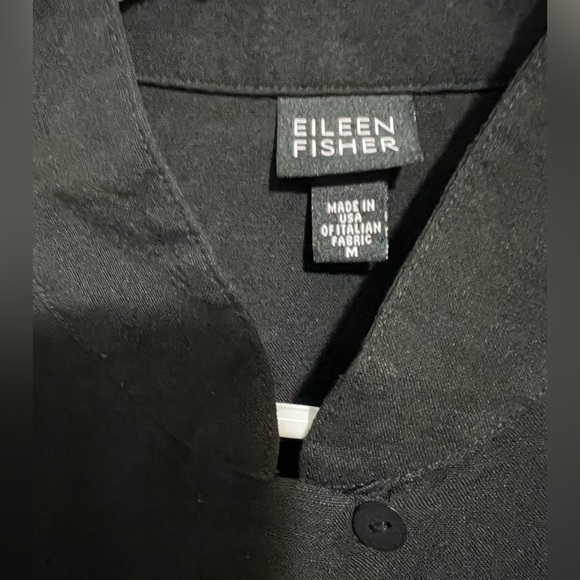 Eileen Fisher Petite linen-blend button down shirt K. - Picture 4 of 11